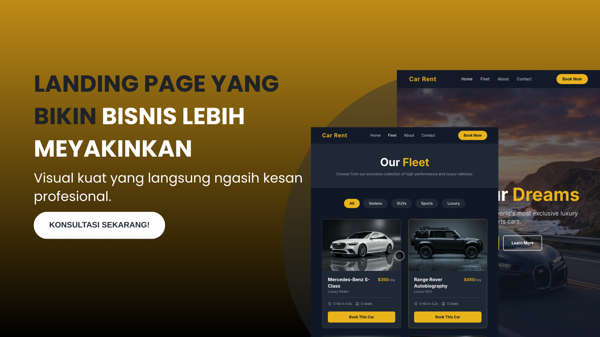 Website untuk etalase digital guna meningkatkan konversi penjualan otomotif