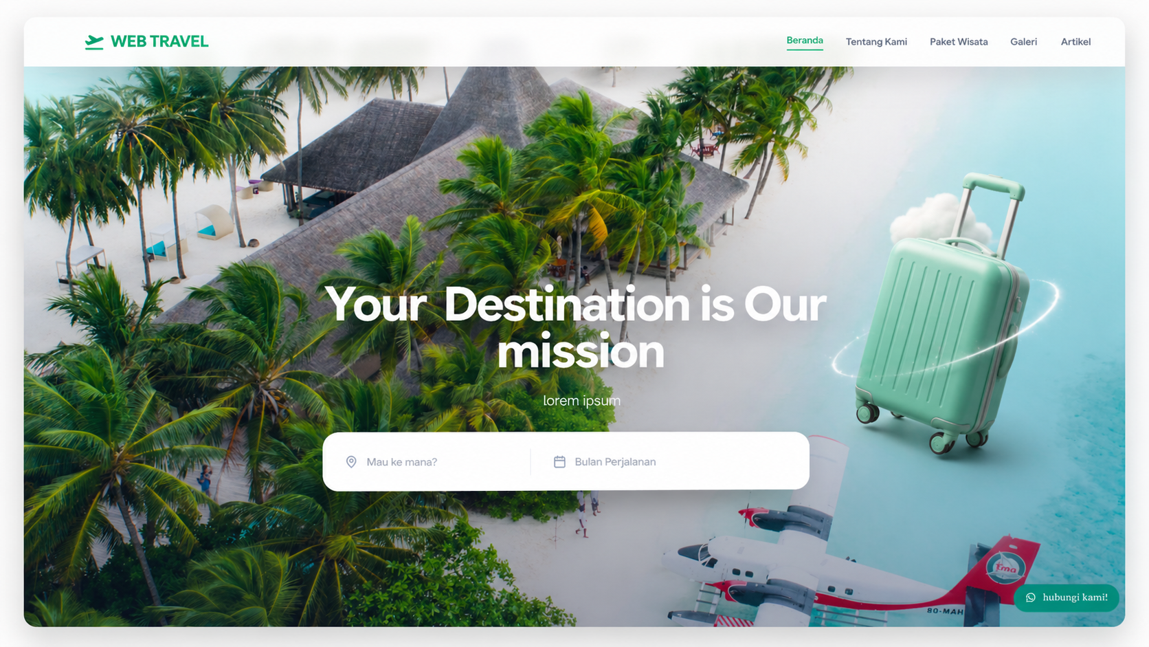 Modern travel website with complete features